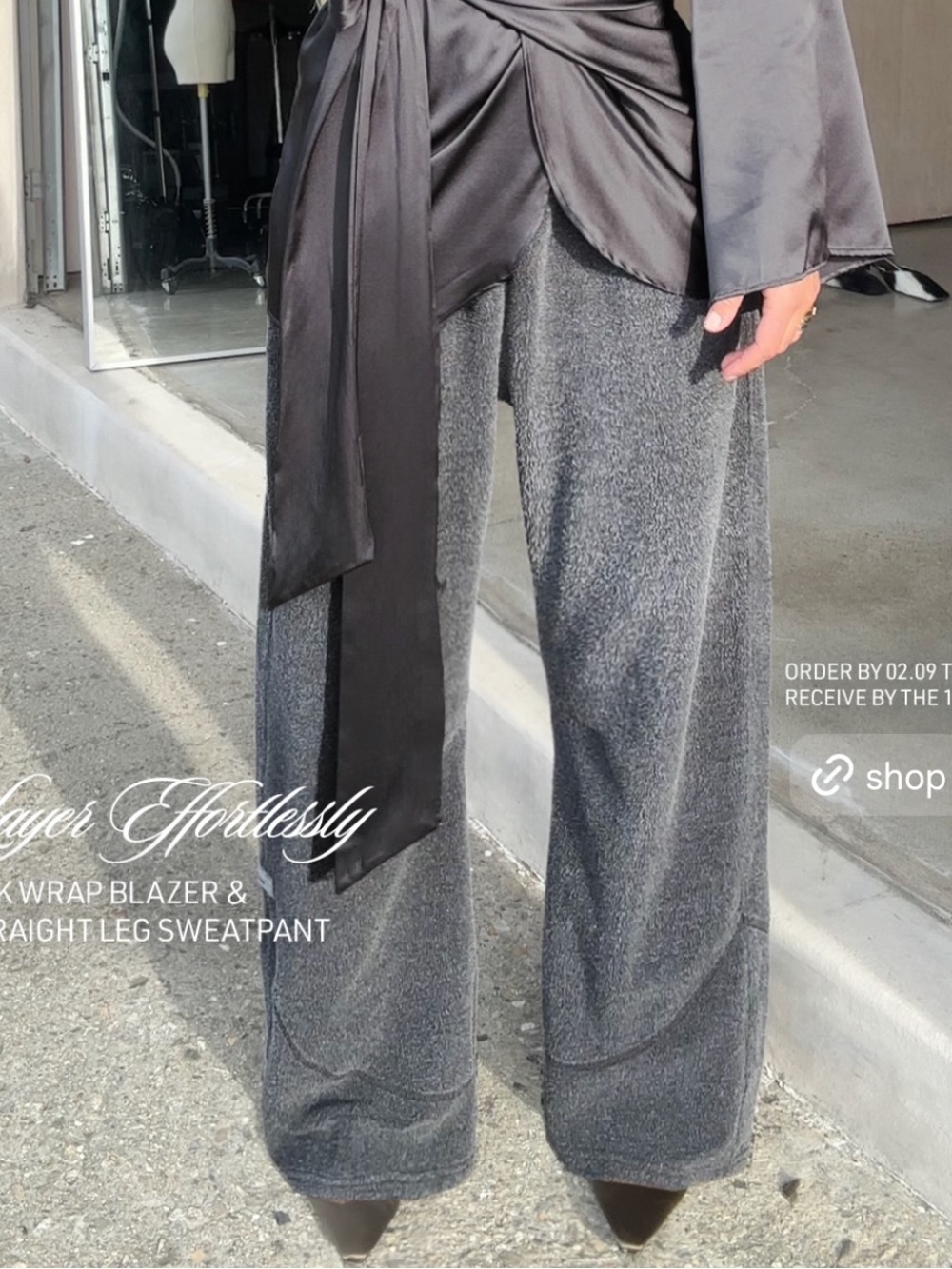 *NWT Joah Brown Sherpa sweatpants in color Storm, size M.